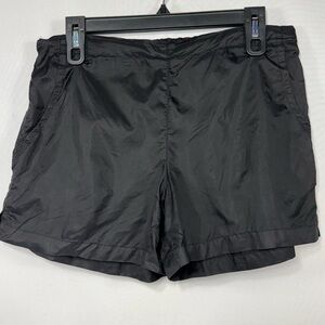Cheetah Black Nylon Lined Running Athletic Shorts M Drawstring Vintage Activewe